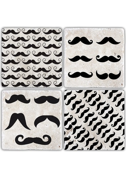 Doğaltaş Bardak Altlığı - 4'lü Set 10 x 10 cm