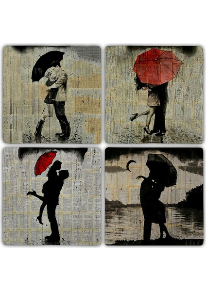 Doğaltaş Bardak Altlığı - 4'lü Set 10 x 10 cm