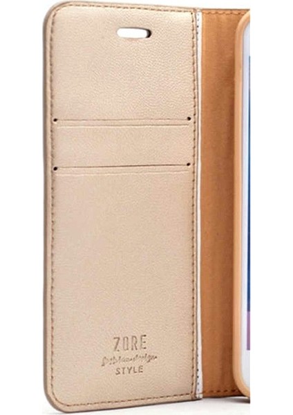 Case Street Apple iPhone 11 Pro Kılıf Delüx Cüzdan Kartvizitli Para Gözlü Kopçalı + Nano Glass Gold