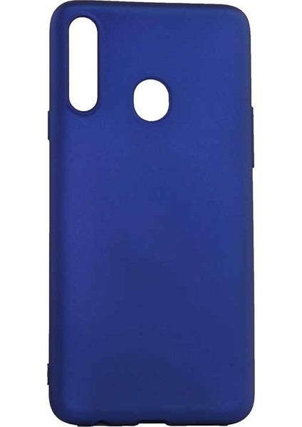 Samsung Galaxy A20s Kılıf Premier Silikon Esnek Koruma + Nano Glass Mavi