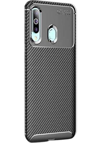 Samsung Galaxy A20s Kılıf Negro Karbon Dizayn Silikon Siyah