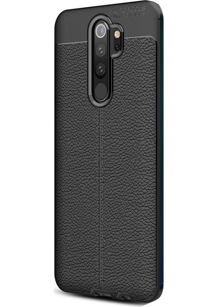 Xiaomi Redmi Note 8 Pro Kılıf Niss Silikon Deri Görünümlü Siyah