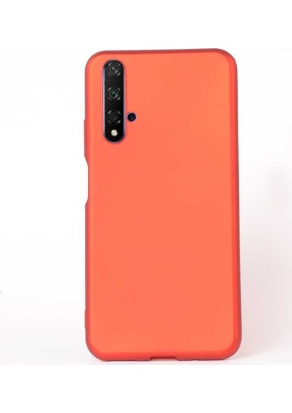 Huawei Honor 20 Kılıf Premier Silikon Esnek Koruma + Nano Glass Kırmızı