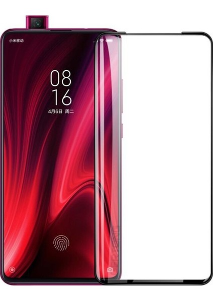 Xiaomi Mi 9T Full Kapatan Renkli Cam Tam Koruma Siyah
