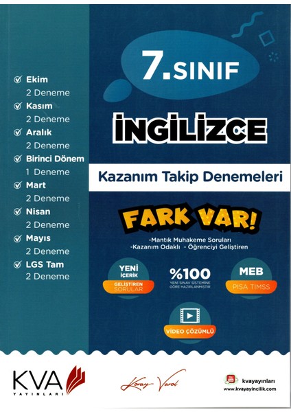 7.Sınıf Ingilizce Kazanım Takip Denemeleri