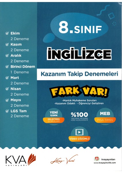 8.Sınıf Ingilizce Kazanım Takip Denemeleri