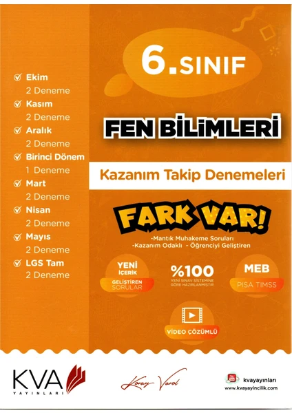 Koray Varol Akademi  6.Sınıf Fen Bilimleri Kazanım Takip Denemeleri