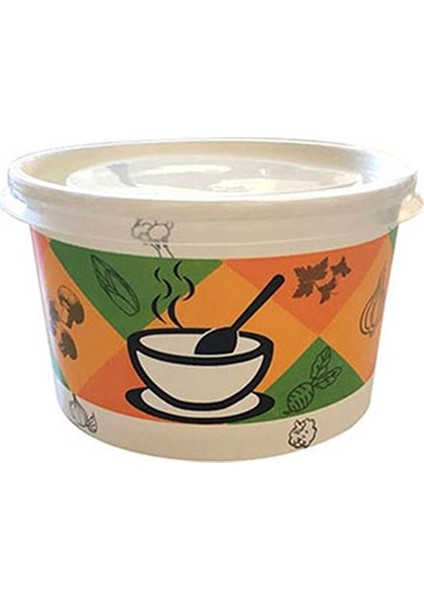 Karton Çorba Kasesi + Kapak 16 Oz 500'lü - 1 Koli