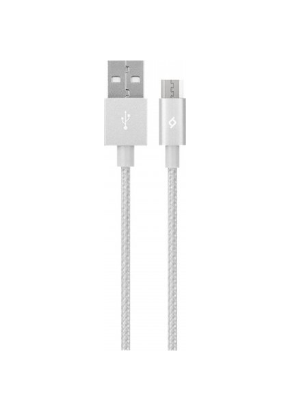 Micro USB Data ve Şarj Kablosu Gümüş
