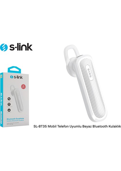 S-link SL-BT35 Mobil Uyumlu Beyaz Bluetooth Kulaklık