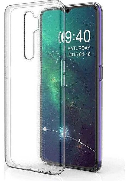 Oppo A5 Kılıf Darbe Emici Süper Silikon Kılıf Şeffaf + Cam Ekran Koruyucu
