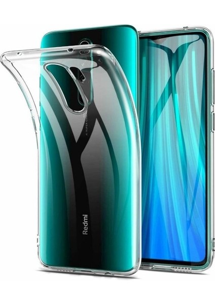 Xiaomi Redmi Note 8 Pro Kılıf Darbe Emici Süper Silikon Kılıf Şeffaf + Tam Kaplayan 6D Nano Ekran Koruyucu