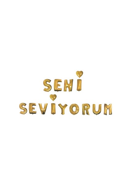 Seni Seviyorum Folyo Balon 16 Inc Altin