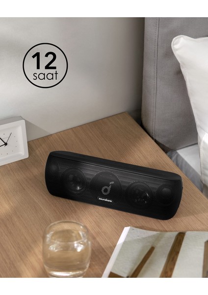 Soundcore Motion+ Kablosuz HiFi Bluetooth Hoparlör - 30W Stereo Ses - IPX7 Suya Dayanıklılık - 12 Saate Varan Şarj - Siyah - A3116 (Anker Türkiye Garantili)