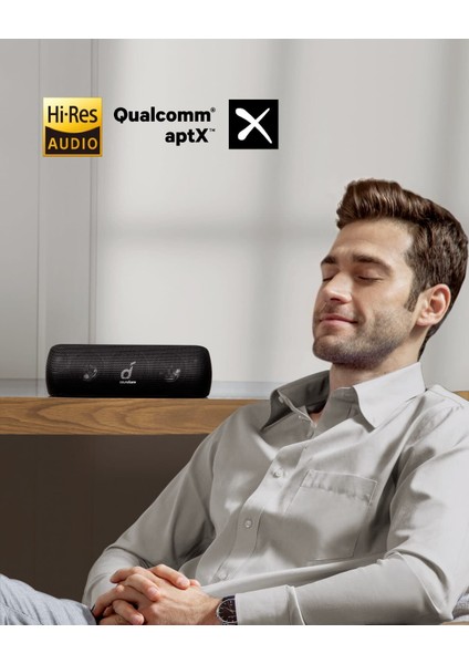 Soundcore Motion+ Kablosuz HiFi Bluetooth Hoparlör - 30W Stereo Ses - IPX7 Suya Dayanıklılık - 12 Saate Varan Şarj - Siyah - A3116 (Anker Türkiye Garantili)