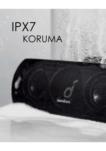 Soundcore Motion+ Kablosuz HiFi Bluetooth Hoparlör - 30W Stereo Ses - IPX7 Suya Dayanıklılık - 12 Saate Varan Şarj - Siyah - A3116 (Anker Türkiye Garantili)