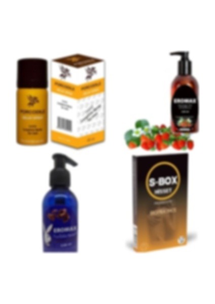 Sprey, Jell, Masaj Yağı, Prezervatif Set 4 Ürün