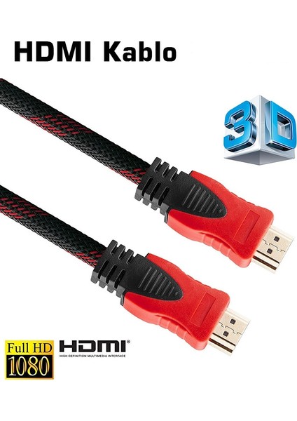 HDMI Kablo Sargılı Çift Filtreli 1.4V Altın Uç - 5 mt