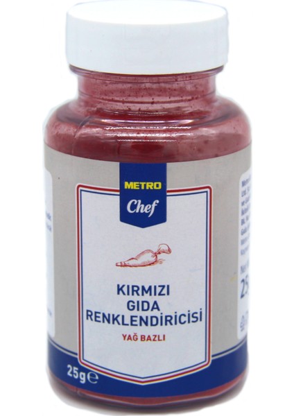 Metro Chef Yağ Bazlı Kırmızı Gıda Boyası (25 gr)