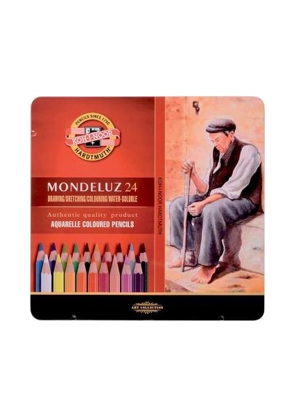 Mondeluz Aquarell Sulu Boya Kalemi 24 Renk Metal Kutu