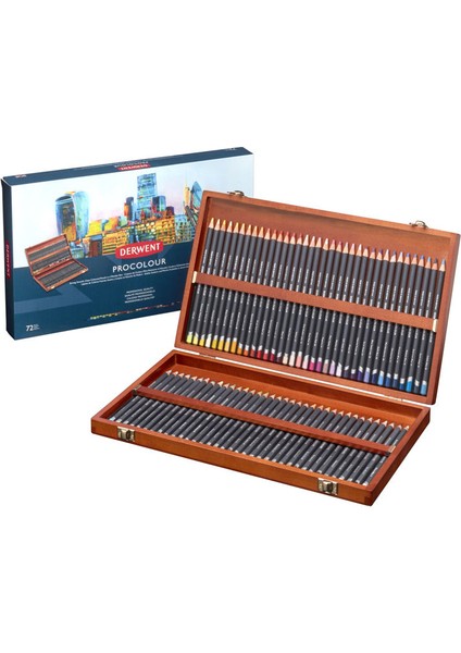 Procolour Kuru Boya Kalemi 72'li Ahşap Kutu