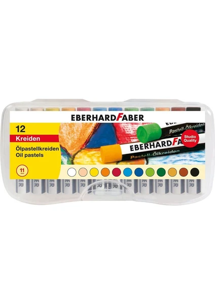 Eberhard Faber Yağlı Pastel Boya 12 Renk Plastik Kutulu