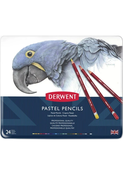 Pastel Pencil 24'lü Teneke Kutu Pastel Kalem Seti