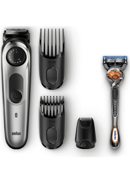 BT 5065 Şarjlı Saç&Sakal Şekillendirici AutoSense, Kablosuz - Siyah/Gri + Gillette Fusion ProGlide