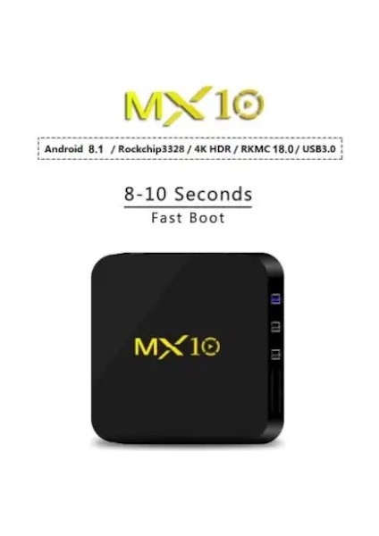 MX10 Andriod 8.1 TV BOX 4GB RAM 32GB Hafıza