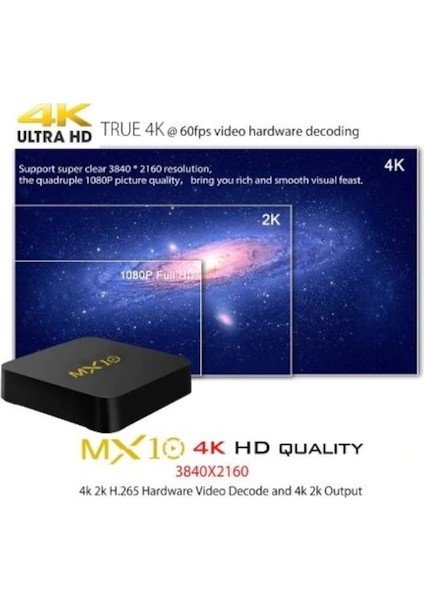 MX10 Andriod 8.1 TV BOX 4GB RAM 32GB Hafıza