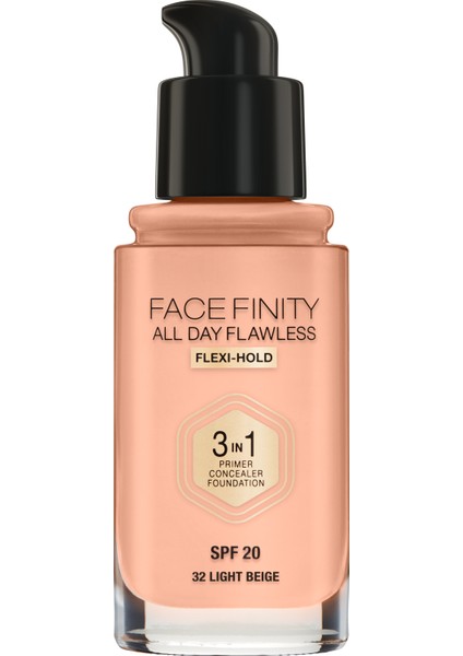 Facefınıty All Day Flawless Flexı-Hold 3 In 1 Kalıcı Fondöten 32 Lıght Beıge fiyatları