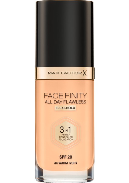 Facefınıty All Day Flawless Flexı-Hold 3 In 1 Kalıcı Fondöten 44 Warm Ivory