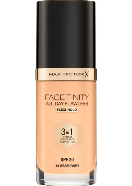 Max Factor Facefınıty All Day Flawless Flexı-Hold 3 In 1 Kalıcı Fondöten 44  Warm Ivory