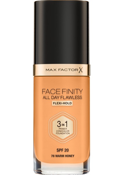 Facefınıty All Day Flawless Flexı-Hold 3 In 1 Kalıcı Fondöten 78 Warm Honey