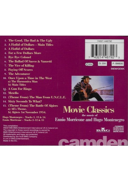 Ennio Morricone And Hugo Montenegro ‎– Movie Classics CD fiyatları