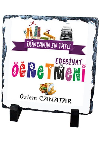 Edebiyat Öğretmenine Özel Hediye Doğal Taş Baskı