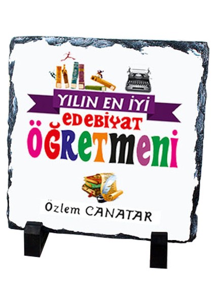 Edebiyat Öğretmenine Özel Hediye Doğal Taş Baskı