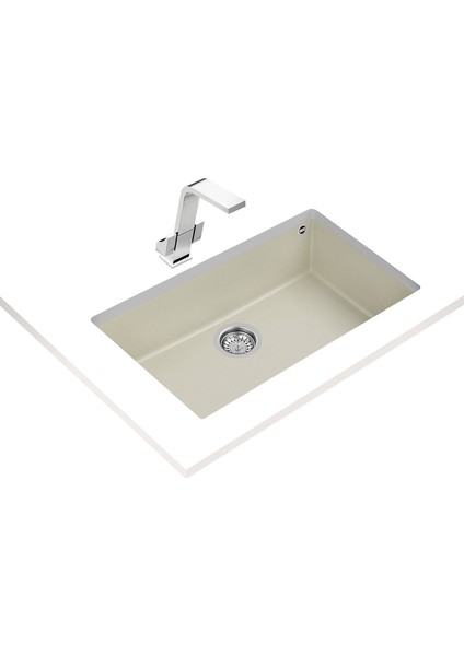 Square 72.40 Tg Brıght Cream Granit Evye, Tezgahaltı fiyatları