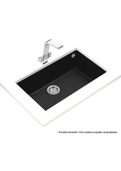 Square 72.40 Tg Black Granit Evye, Tezgahaltı fiyatları