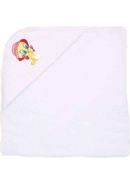 Tweety Nakışlı Bebe Pelerini Beyaz