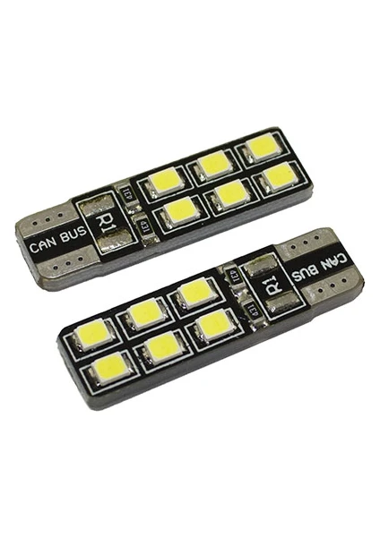 Led Ampul Dipsiz T10-12SMD Beyaz 2'li Set 24V / LAAM640