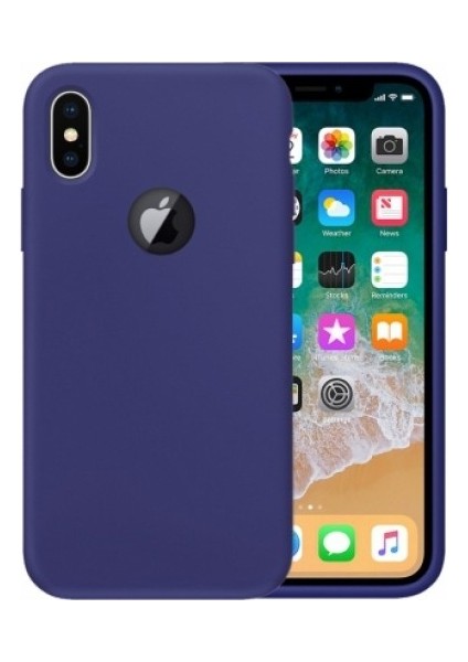 Apple iPhone X Premier Silikon Kılıf - Lacivert