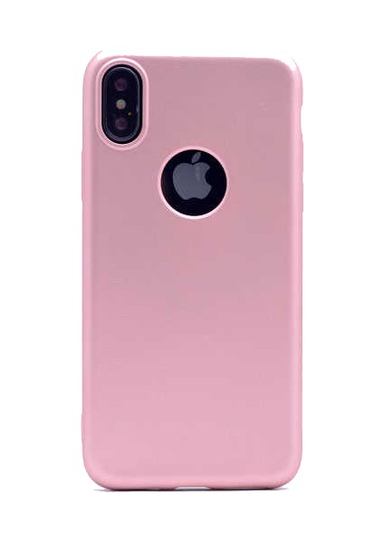 Apple iPhone X Kılıf Ultra Lüx Premier Lüx Silikon Kılıf - Rose Gold