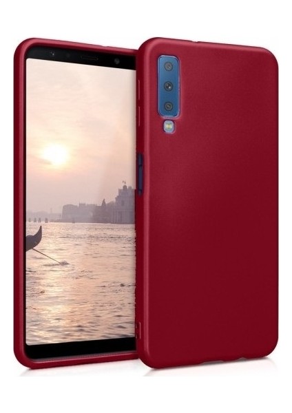 Samsung Galaxy A7 2018 Kılıf Ultra Lüx Premier Lüx Silikon Kılıf - Mürdüm