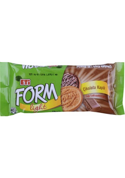 Form Bitter Çikolata Kaplı Bisküvi 50 gr