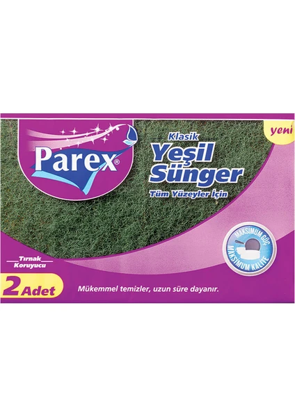 PAREX YEŞİL SÜNGER OLUKLU 2 Lİ