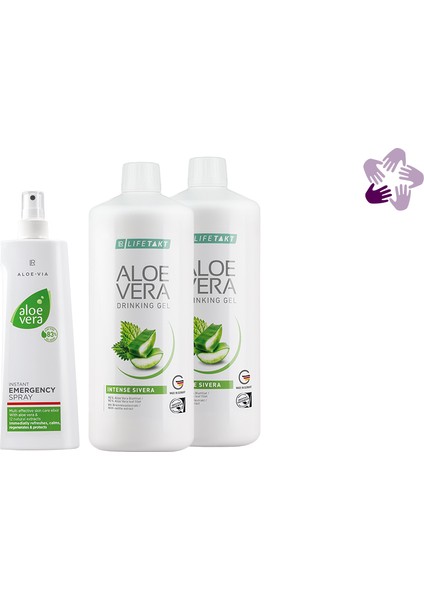 Aloe Vera Jel Içecek Sivera 2'li Set + Acil Yardım Spreyi