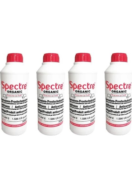Organik Kırmızı Antifriz 1,5 Lt x 4 Adet