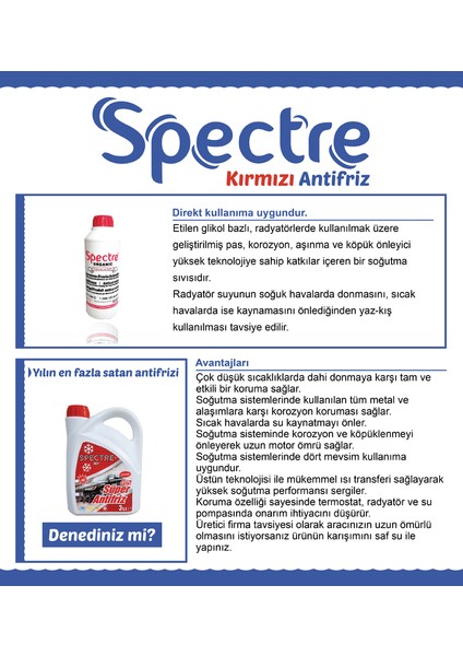 Organik Kırmızı Antifriz 1,5 Lt x 2 Adet