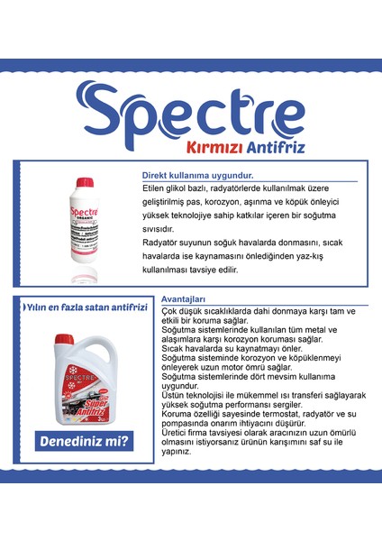 Organik Kırmızı Antifriz 1,5 Lt x 6 Adet